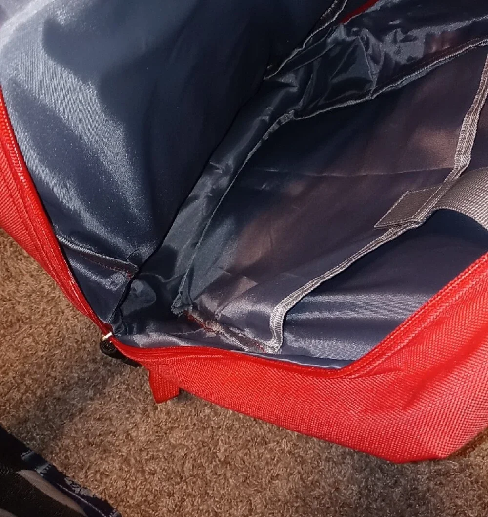 Red Backpack with Brown Trim (Brand New From Closing Business)
